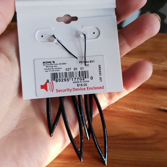 Kohl's Jet tone Multicolored Rhinestone Earrings - Picture 4 of 4